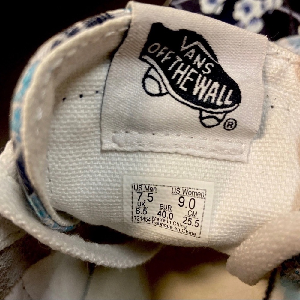Vans Sk8-Hi Reissue Cap Florals Sneakers Women’s 9/Men’s 7.5 RARE - Picture 9 of 16